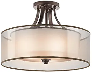 Kichler 42387MIZ Lacey Semi-Flush 4-Light, Mission Bronze