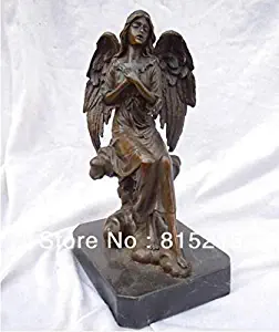 DECOTX Angel Statue Copper Statue 9 Inch west Art Sculpture Bronze Marble Carved Wing Angell Statues