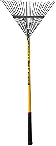 Stanley TANLEY FATMAX Springback Leaf Rake - Fibreglass Long Handle 32mm Diameter Yellow/Black