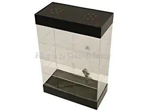 Roxy Display Small Items Counter Top Display Case with LED Lights and Lock - Fully Assembled