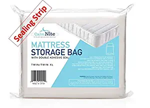 Extra Thick Mattress Storage Bags with Adhesive Seal for Moving and Storing – Clear 4 MIL Plastic - Protects Bedding and Furniture from Moisture, Dirt, Bugs and Pests - 54 x 96 Twin & Twin XL