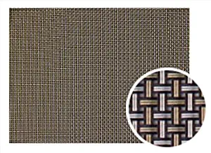 New Star Foodservice 28195 Crossweave Woven Vinyl Placemat, Set of 4, Electrum Silver