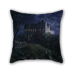 MaSoyy 16 X 16 Inches / 40 By 40 Cm Oil Painting Ernst Ferdinand Oehme - Burg Scharfenberg Bei Nacht Pillow Cases,each Side Is Fit For Husband,indoor,saloon,christmas,monther,divan