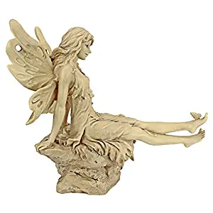 Design Toscano Twinkle Toes Fairy Garden Statue, 13 Inch, Polyresin, Ancient Ivory