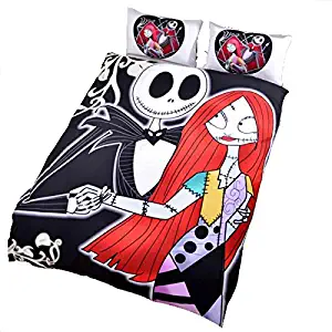 LightInTheBox Bedding Nightmare Before Christmas Duvet Cover & Pillow Case New Year Gifts Dark Quilt Bedclothes Twin Full Queen (Full)