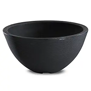 Crescent Garden Delano Planter, 20-Inch, Caviar Black