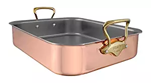 Mauviel 6719.40 M'Heritage M150B Copper Tri Ply 20/70/10 15.7" x 11.8" Roaster With Rack, Bronze Handle