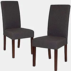 Polyester Accent Chair with Wood Frame - Accent Dining Chair with Nailhead Trim - Set of 2 - Gray