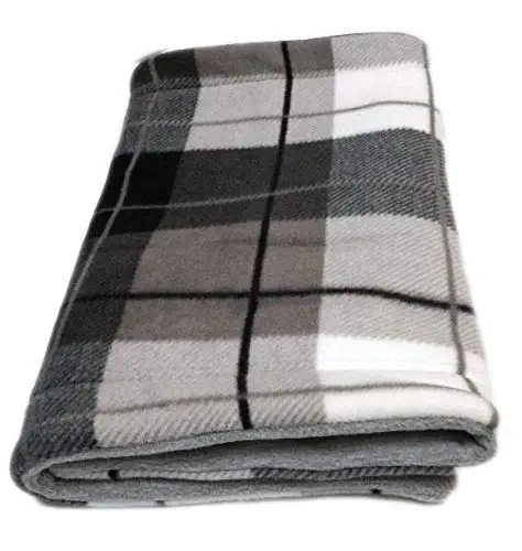 47" x 24" Anti-Pill Fleece Cage Liner - Guinea Pig Fleece Cage Liner - Reversible - Reusable Pet Bedding - Machine Wash - Gray Plaid