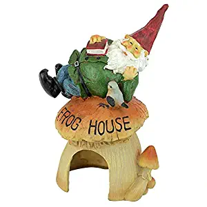 Garden Gnome Statue - Garden Gnome Frog House - Toad House - Fairy Garden - Gnome Village