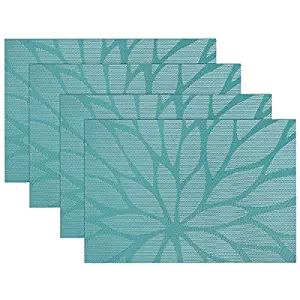 SICOHOME Placemats,Vinyl Placemats for Home Kitchen Dining Table,Set of 4,Teel