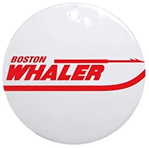 Yilooom Boston Whaler Round Flat Porcelain Ceramic Ornament-Christmas/Holiday/Love/Anniversary/Newlyweds/Keepsake - 3" in Diameter