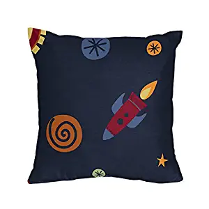 Sweet Jojo Designs Navy Decorative Accent Throw Pillow for Space Galaxy Bedding Set