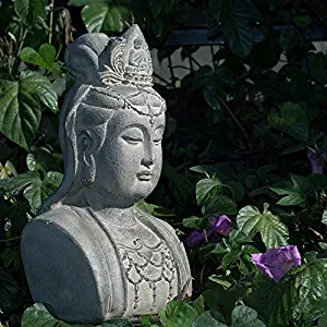 Home&Garden Handmade Stone Quan Yin Bust Statue.