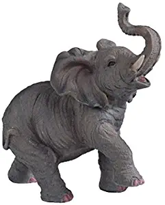 StealStreet SS-G-54135 Small Polyresin Elephant with Trunk Up Figurine Statue, 6.5"