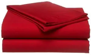Twin Extra Long 100% Cotton jersey Sheet Set - Soft and Comfy - By Crescent Bedding -Twin XL Red