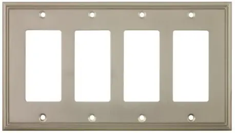 Cosmas 65075-SN Satin Nickel Quad GFI/Decora Rocker Wall Switch Plate Switchplate Cover