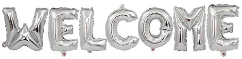 16 Inch Welcome Letters Balloons Foil Balloons Mylar Balloons for Party Decoration (Silver)