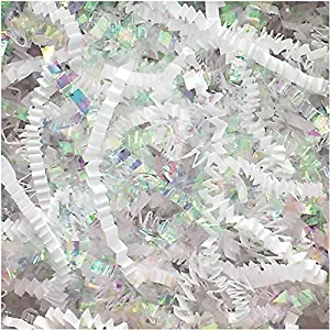 Crinkle Cut Paper Shred Filler (1/2 LB) for Gift Wrapping & Basket Filling - Diamond White | MagicWater Supply