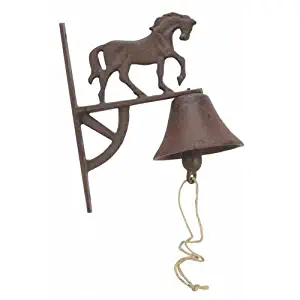 Cast Iron Horse Dinner Bell Yard Wall Hanging Garden Decor Hang Indoor Outdoor