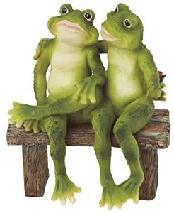 George S. Chen Imports SS-G-61040 2 Frogs on Bench Garden Decoration Collectible Figurine Statue Model