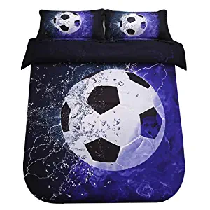 SDIII 2PC Soccer Bedding Microfiber Twin Sport Duvet Cover Set for Boys, Girls and Teens