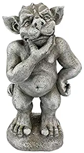 Design Toscano LY312106 Plato The Ponderer Gargoyle Imp Statue, Greystone