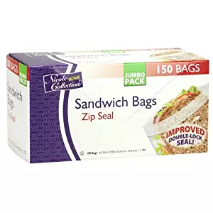 Nicole Home Collection 150 Count Zip Seal Sandwich Bags