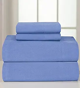 COLLEGE DORM MICROFIBER TWIN EXTRA LONG 3 Pc SHEET SET - BLUE