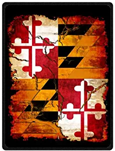 Maryland State Flag Plush Throw Blanket Travel Blanket 58" x 80" (Large)