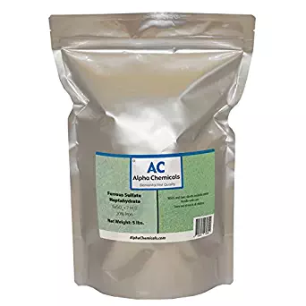 Ferrous Sulfate Heptahydrate - FeSO47H2O - 20% Iron - Very Soluble - 5 Pounds