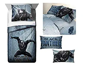 Franco Manufacturing Black Panther 2 Piece Twin/Full Comforter with Sham and Full Sheet Set #432681276