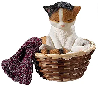 Design Toscano Sleepy Time Kitty Cat Statue, 5 Inch, Full Color