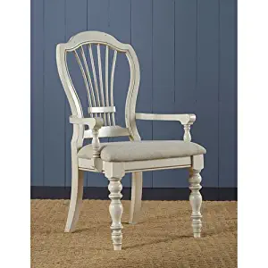 Hillsdale Pine Island Wheat Back Arm Dining Chair (Set of 2)