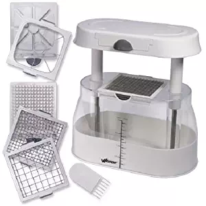 Weston Fruit and Veggie Multi-Chopper (83-2014-W) with 3 Stainless Steel Blades and Storage Base