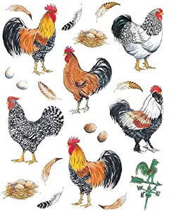 IdeaStix Pretty Boy Roosters 2-Sheet Accents Peel and Stick Décor