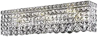 Chantal Chrome Contemporary 6-Light Vanity Fixture Heirloom Handcut Crystal in Crystal (Clear)-1729W26C-RC-26" W/D