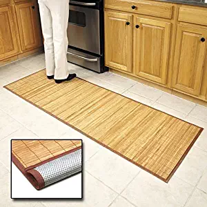 Bamboo Floor Mat 24" x 72",Natural Bamboo,Light Wood