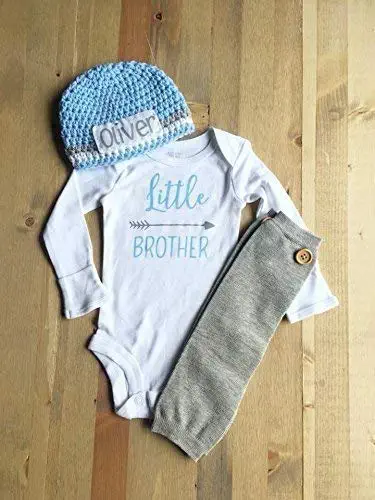 Newborn Boys Take Me Home Outfit, Little Brother Coming Home, Personalized Baby Hat, Sibling Outfit, Boys Baby Shower Gift, New Baby Gift