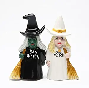 Magnetic Salt and Pepper Shaker - Good Witch Bad Witch