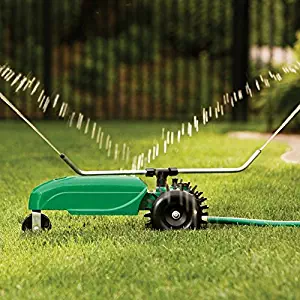 Patio Joy Lawn Tractor Sprinkler Self Propelled System Traveling Sprinklers For Yard Garden Outdoor Water Equipment Rotary Spray Automatic Shut-Off