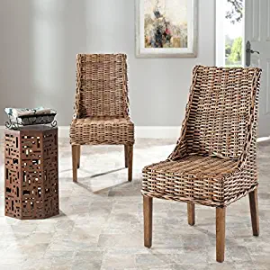 Safavieh Home Collection Suncoast Brown Dining Chair (Set of 2)