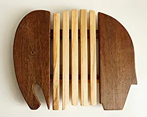 Eco Friendly Wood Elephant Trivet for Heat Resistance Hot Pad.