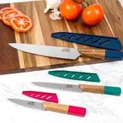 Stainless Steel | 3 Piece Kitchen Knife Set | Wood Handles