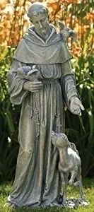 Roman 36.5" Joseph's Studio Religious St. Francis with Deer Outdoor Garden Statue