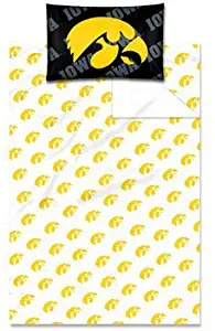 Northwest Iowa Hawkeyes Twin Sheet Set W/Pillow Case