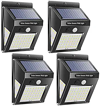 MaYoYo Solar Lights Outdoor, Wireless 50 LED Motion Sensor Solar Lights (Upgraded) with Wide Lighting Area, Easy Install Waterproof Security Lights for Front Door, Back Yard, Driveway, Garage(4 Pack)