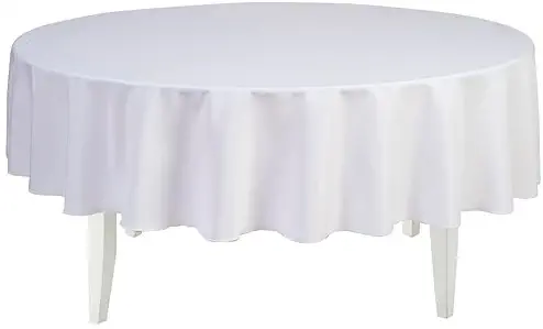 LinenTablecloth 70-Inch Round Polyester Tablecloth White