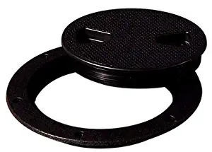 TCH Hardware 6" Black Round Deck Plate Inspection Hatch - Detachable Water Tight Lid