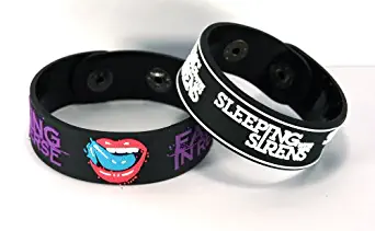 FALLING IN REVERSE SLEEPING WITH SIRENS 2PCS New! Bracelet Wristband 2X 108A97